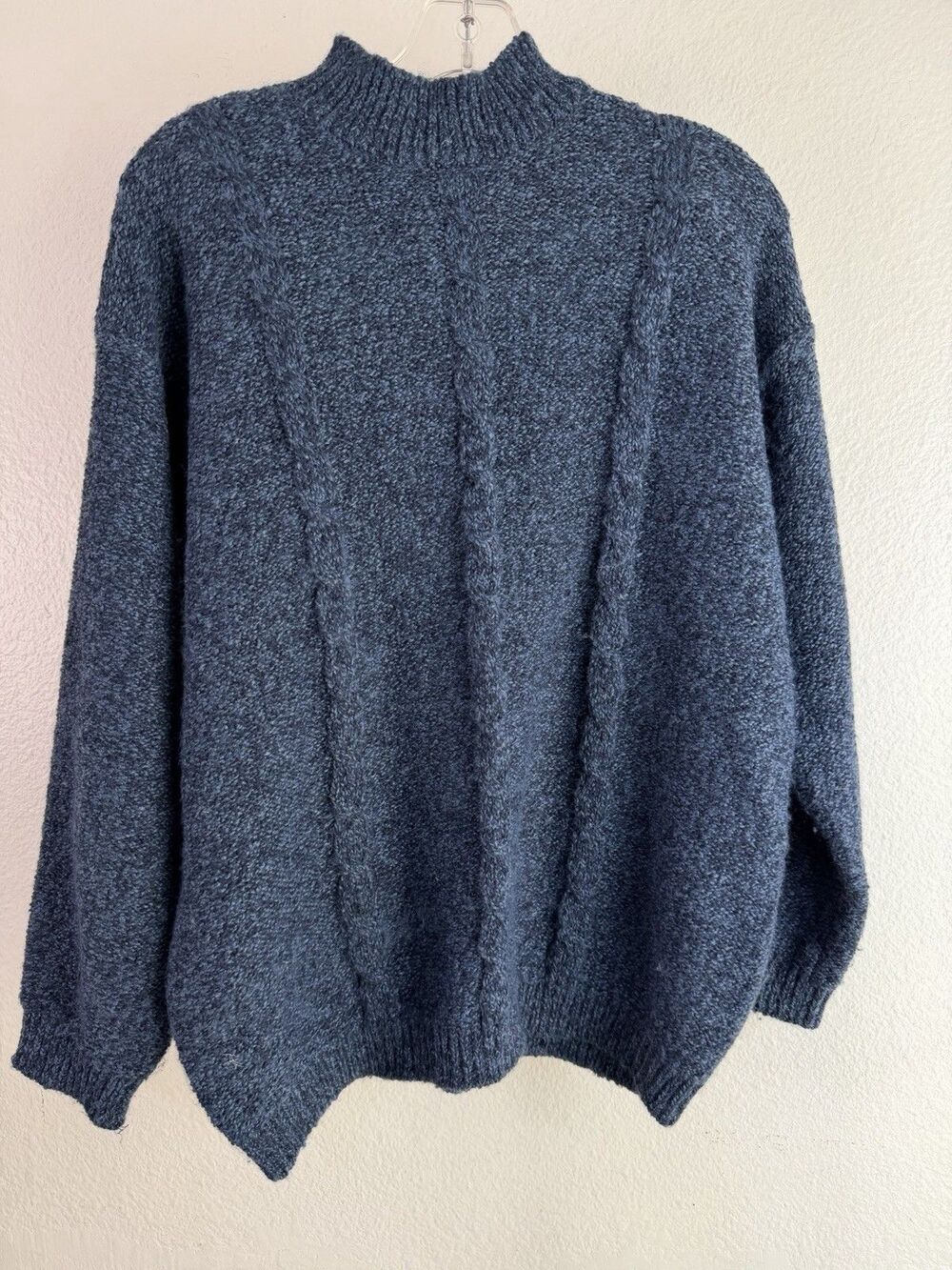 Partners by Marvyn Knit Pullover Sweater Oversize Blue Medium